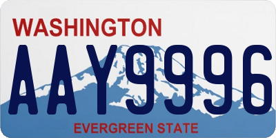 WA license plate AAY9996