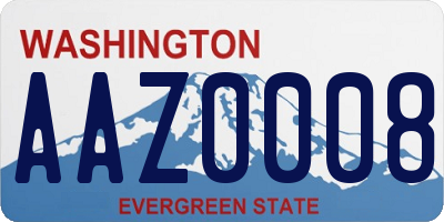 WA license plate AAZ0008