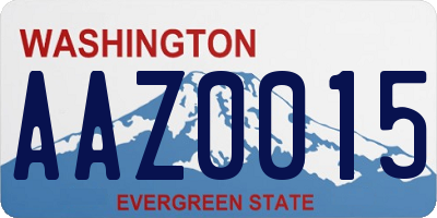 WA license plate AAZ0015