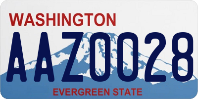 WA license plate AAZ0028