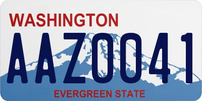 WA license plate AAZ0041