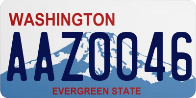 WA license plate AAZ0046