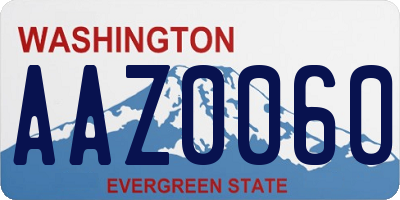 WA license plate AAZ0060