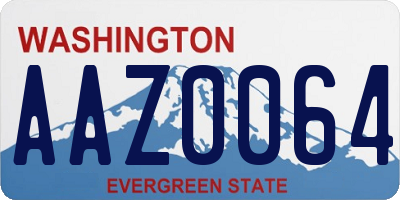 WA license plate AAZ0064