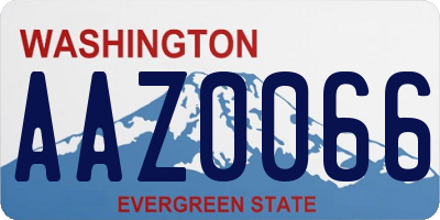 WA license plate AAZ0066