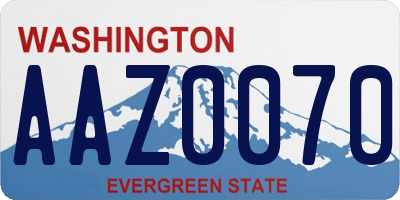 WA license plate AAZ0070