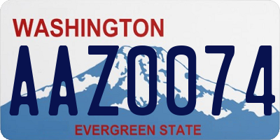 WA license plate AAZ0074