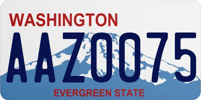 WA license plate AAZ0075