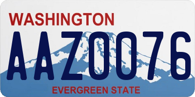WA license plate AAZ0076