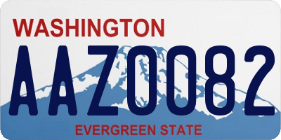 WA license plate AAZ0082