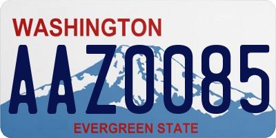 WA license plate AAZ0085