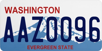 WA license plate AAZ0096