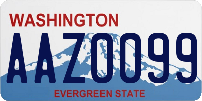 WA license plate AAZ0099