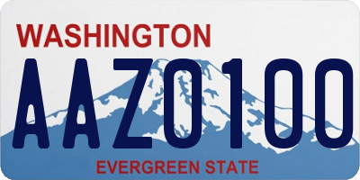 WA license plate AAZ0100