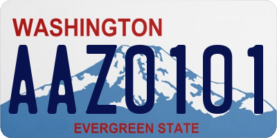 WA license plate AAZ0101