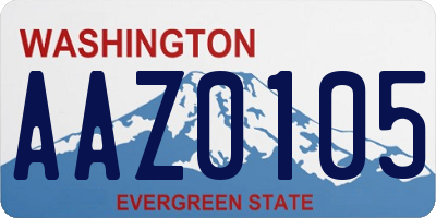 WA license plate AAZ0105