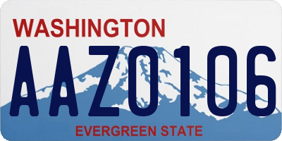 WA license plate AAZ0106