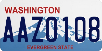 WA license plate AAZ0108