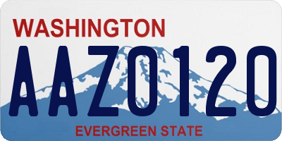 WA license plate AAZ0120