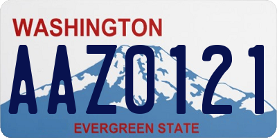 WA license plate AAZ0121