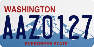 WA license plate AAZ0127