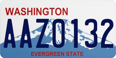 WA license plate AAZ0132