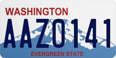 WA license plate AAZ0141