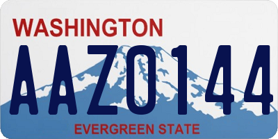 WA license plate AAZ0144