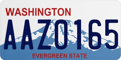 WA license plate AAZ0165