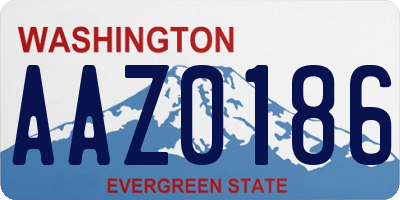 WA license plate AAZ0186