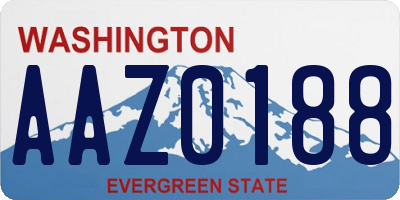 WA license plate AAZ0188