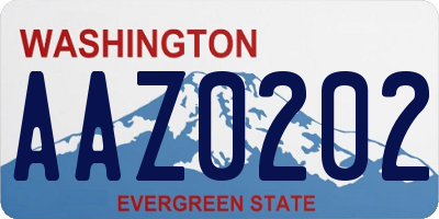 WA license plate AAZ0202