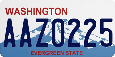 WA license plate AAZ0225