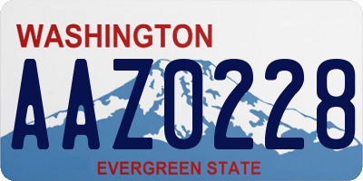 WA license plate AAZ0228