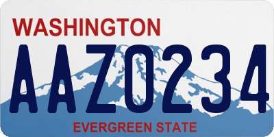 WA license plate AAZ0234