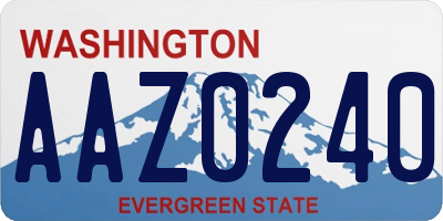 WA license plate AAZ0240
