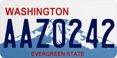 WA license plate AAZ0242