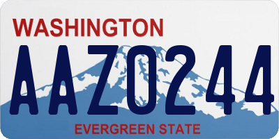 WA license plate AAZ0244