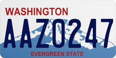 WA license plate AAZ0247