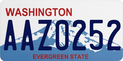 WA license plate AAZ0252