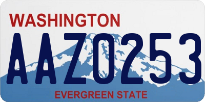 WA license plate AAZ0253