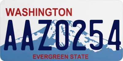 WA license plate AAZ0254