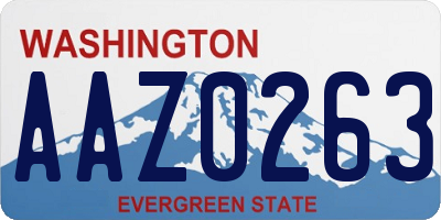 WA license plate AAZ0263