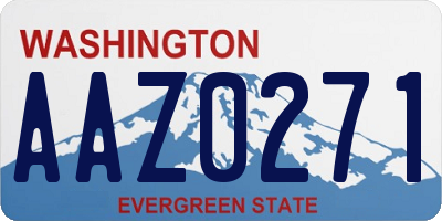 WA license plate AAZ0271