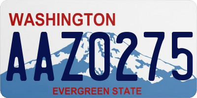 WA license plate AAZ0275