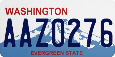 WA license plate AAZ0276