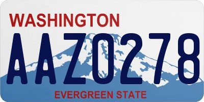WA license plate AAZ0278