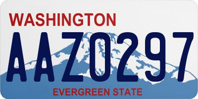 WA license plate AAZ0297