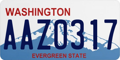 WA license plate AAZ0317