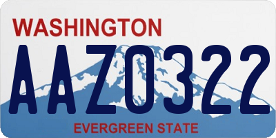 WA license plate AAZ0322